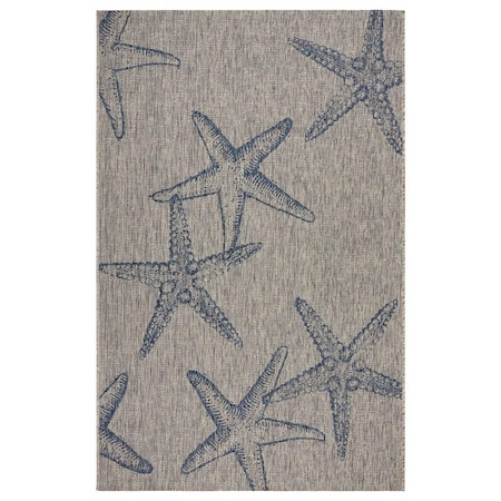 Palacedesigns 8 x 9 ft. Blue Starfish Indoor & Outdoor Area Rug - Blue - 8' x 9' PA3104693